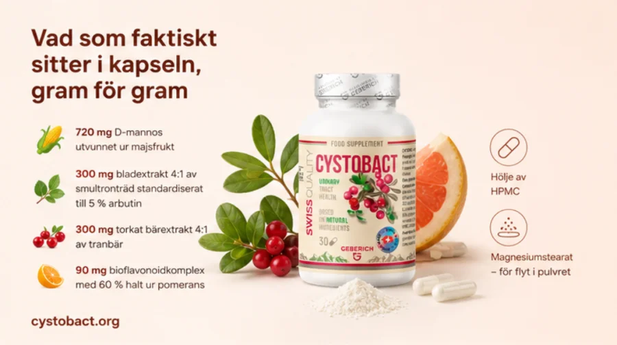 Cystobact — D-Mannose, Cranberry, Blatt des Erdbeerbaums und Zitrus-Bioflavonoide
